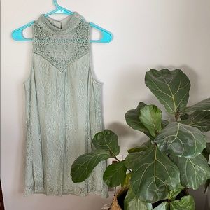 mint colored lace dress